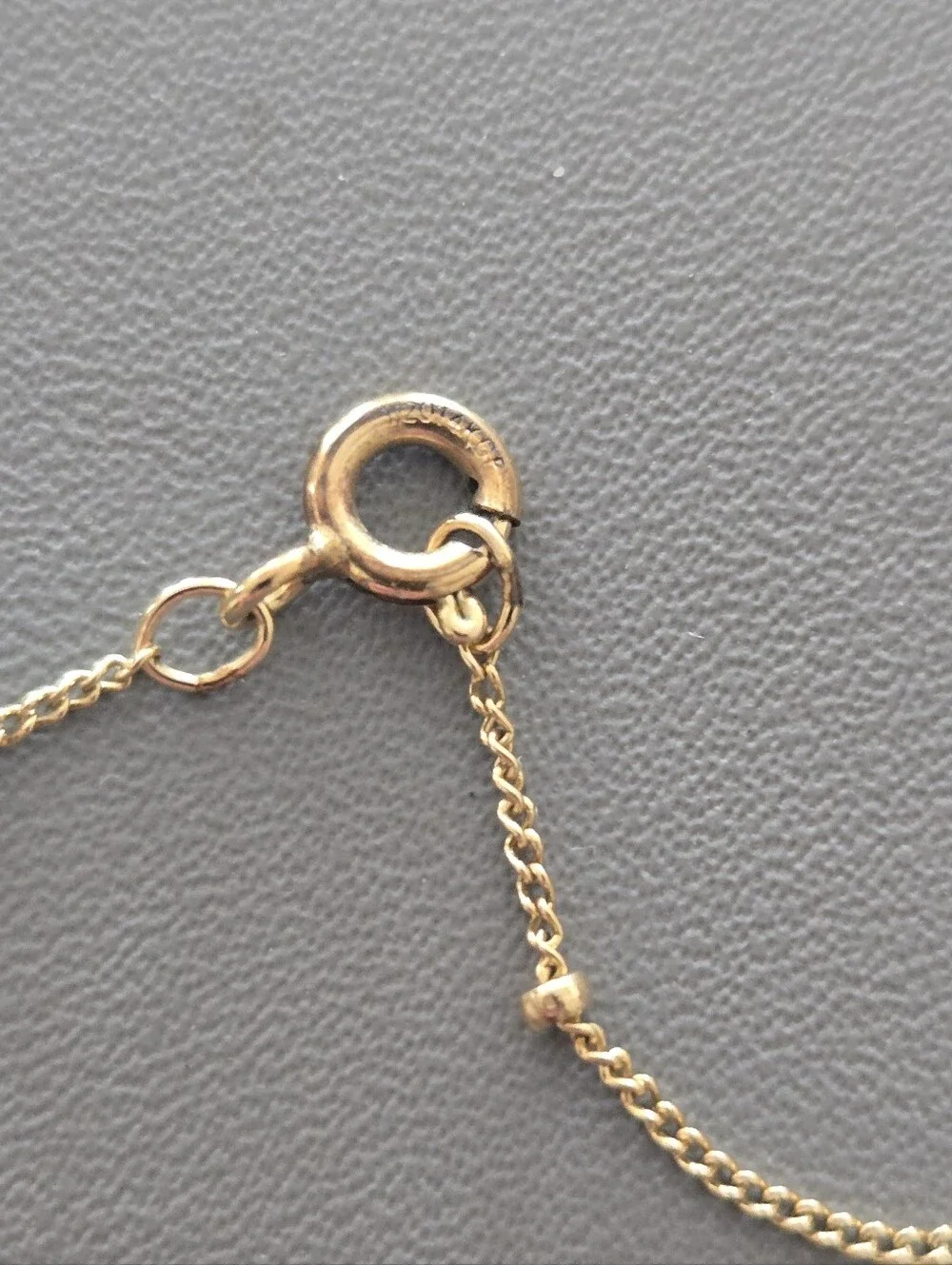 Gold Chain Necklace with Crescent Mother-of-Pearl Pendant - Picture 3 of 3